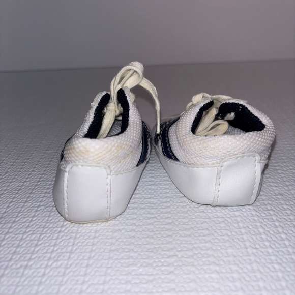 Baby Athletic Sneakers White and Blue Infant‎ Shoes Size 2 Toddler Kids - Picture 4 of 5